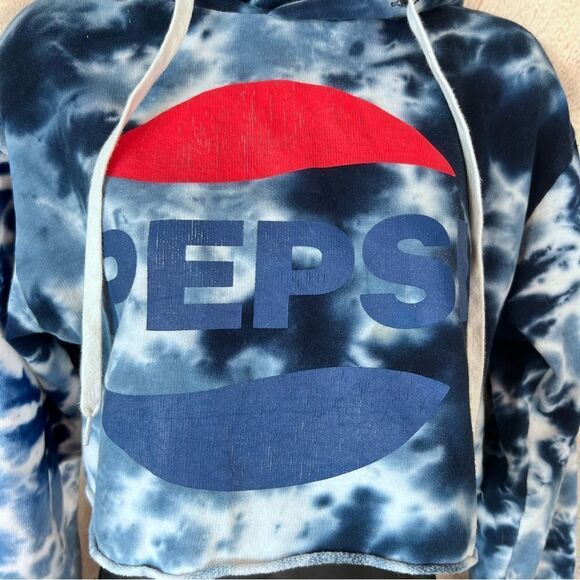 Pepsi Graphic Tie Dye Crop Hoodie - Picture 3 of 12